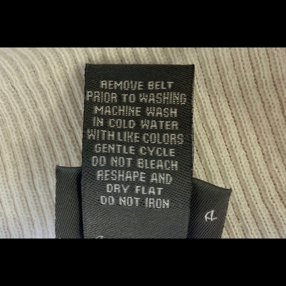 DOTS White Knit Asymmetrical Belted Sweater M - Picture 15 of 16